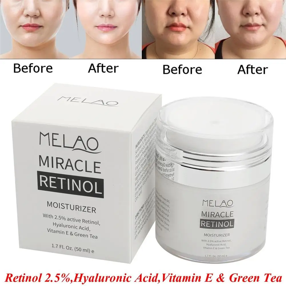 MELAO 2.5 Retinol Moisturizer Cream Hyaluronic Acid Anti Aging And Reduces Wrinkles And Fine Lines Day And Night Retinol Cream - Image 4