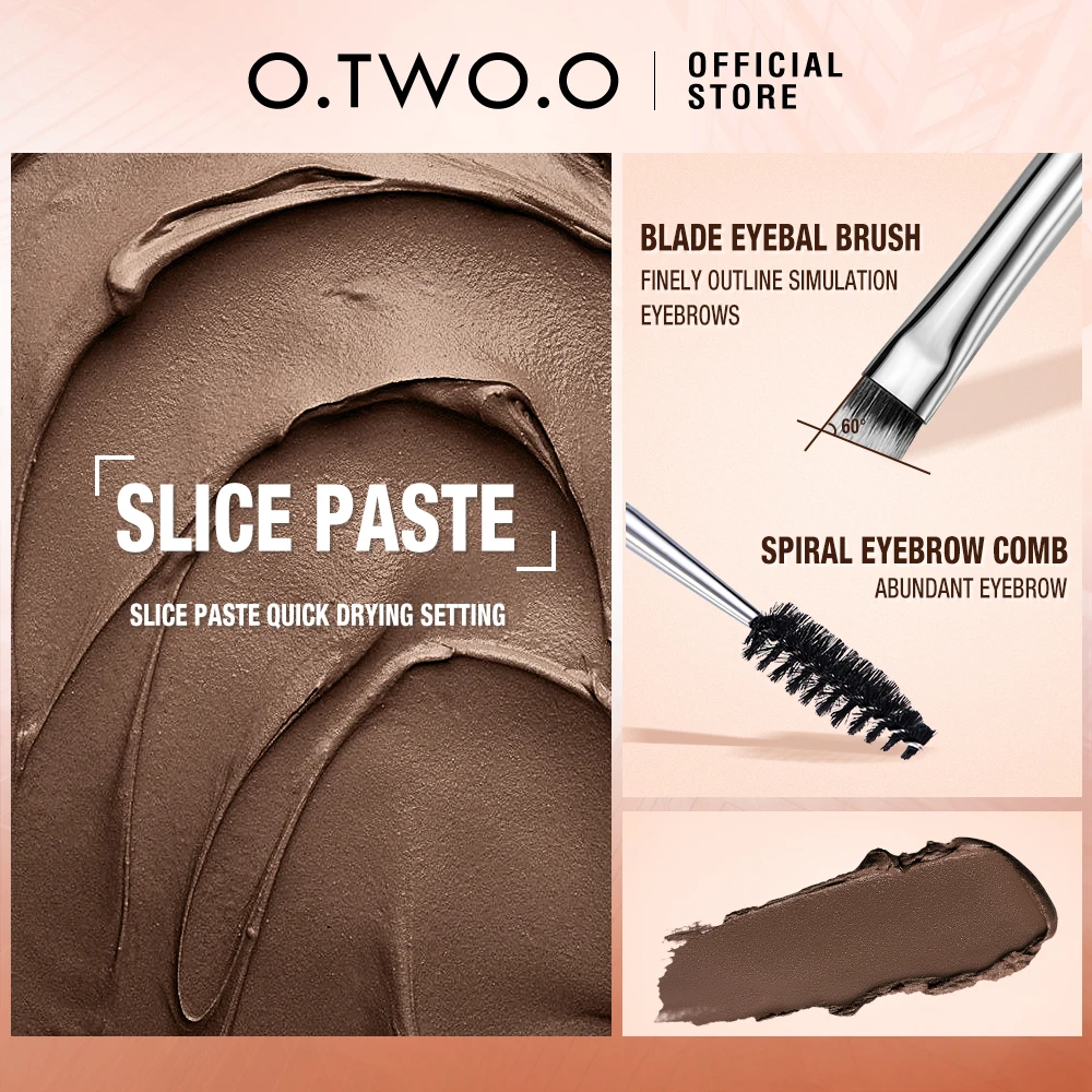 O.TWO.O Eyebrow Pomade Brow Gel Wax 2 IN 1 Waterproof Long Lasting Creamy Texture Eye Brow Tint Enhancers Cosmetics Makeup - Image 2