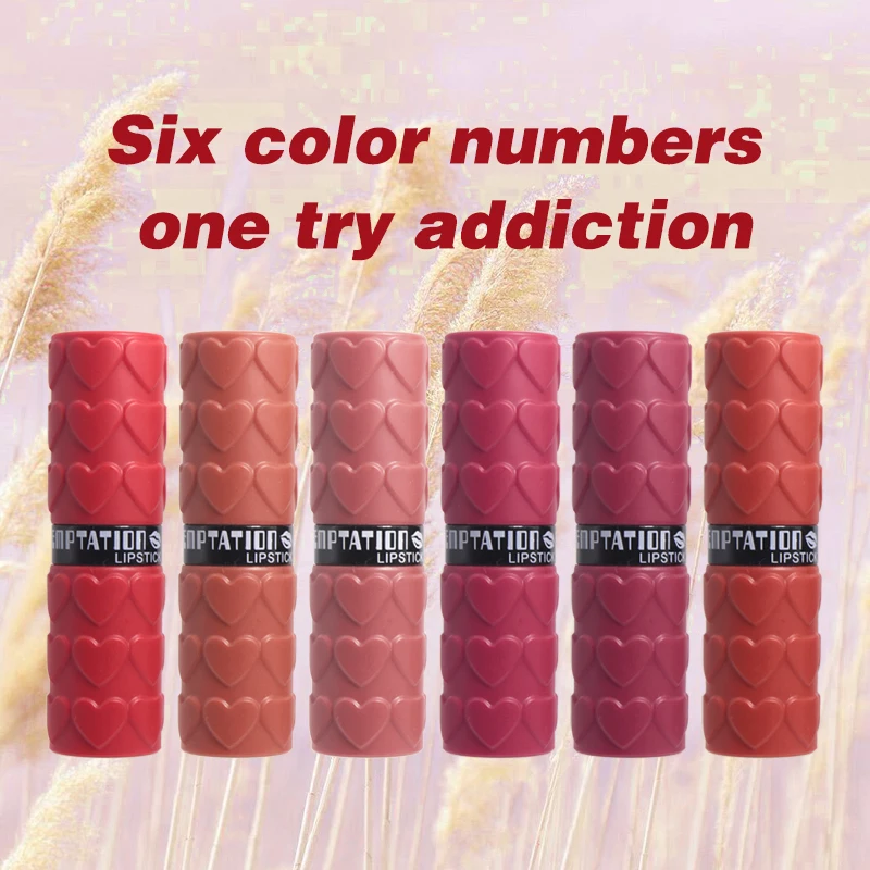 Matte Lipstick Set 6 Colors Velvet Smooth Nude Lip Stick, Long Lasting Moisturizing and Waterproof Non-Stick Cosmetic Gifts - Image 2