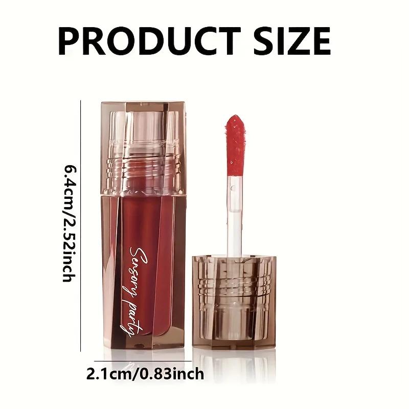 Shiny Berry Lip Gloss, Long Wear Waterproof Liquid Lipstick, Moisturizing Non-Stick Cup Plumping Lip Makeup - Image 2