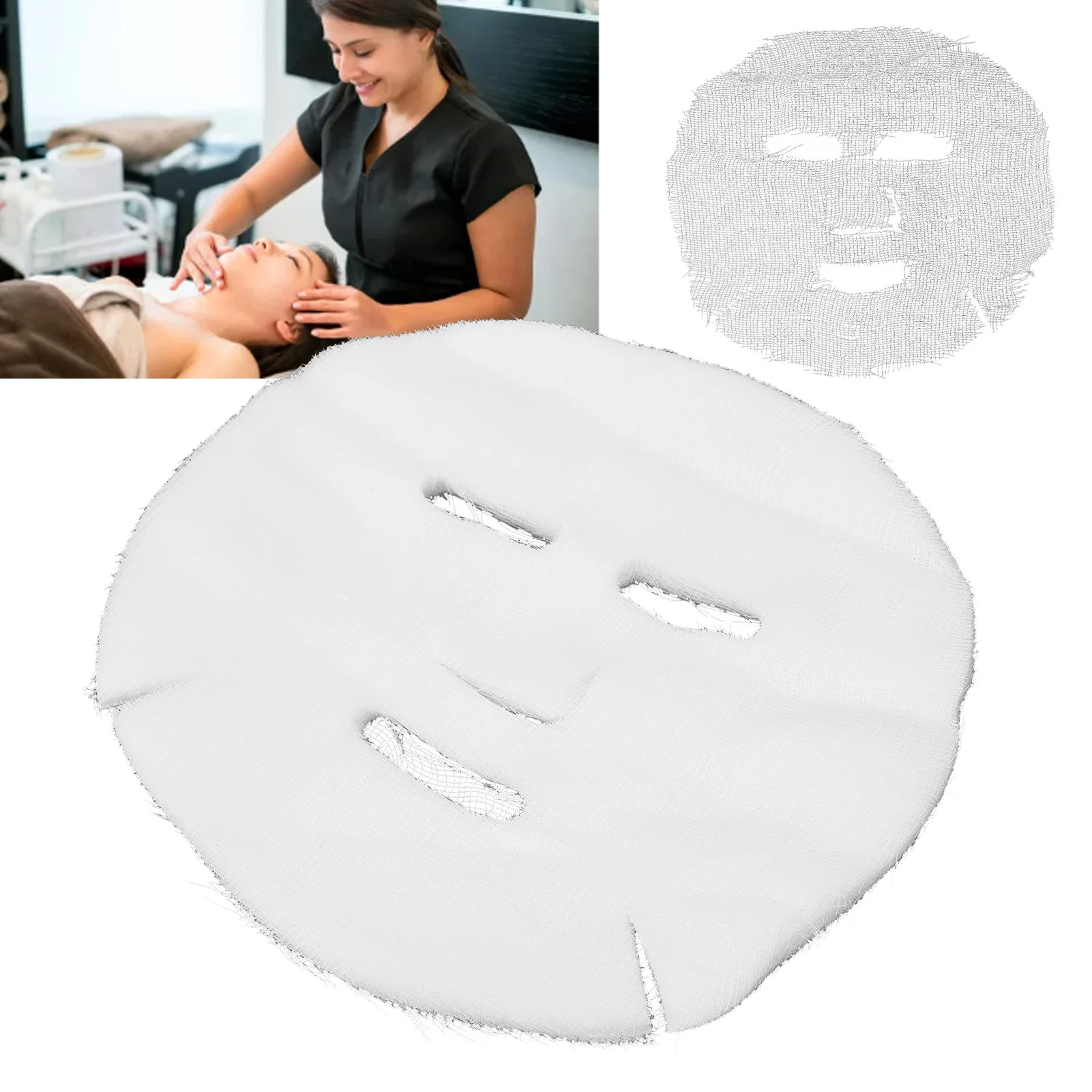 Gauze Facial Mask Strong Permeability Water Absorption Disposable Face Mask Sheets 50pcs Gauze Skin Care Mask