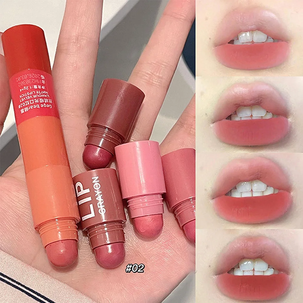 Gege Bear 4 in 1 Velvet Matte Crayon Lipstick Super Stay Makeup Pink Red Long Wear Waterpoof Non-Stick Cup Tiny Lip Stick - Image 5