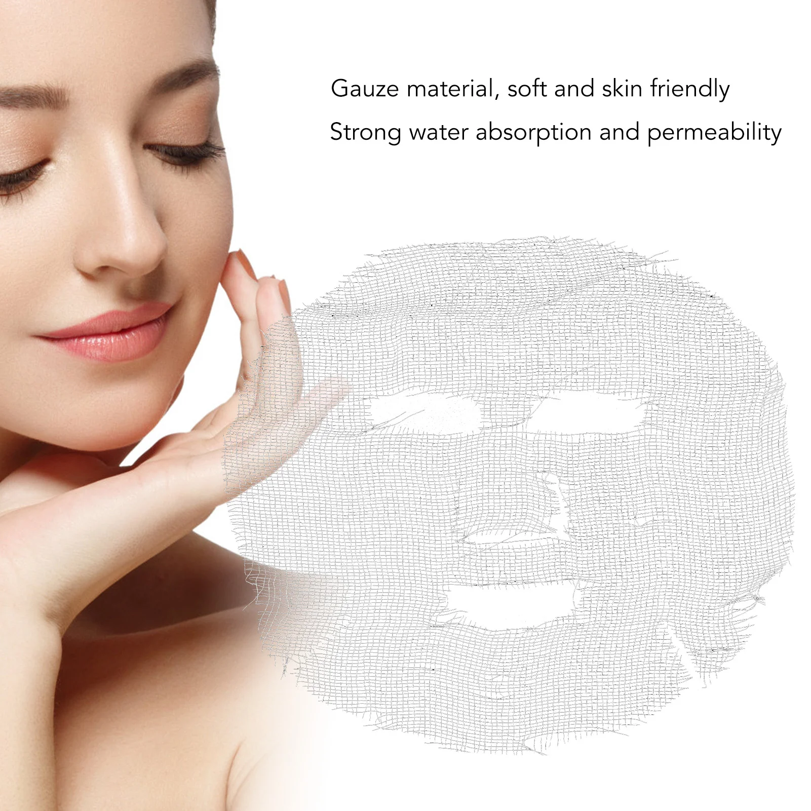 Gauze Facial Mask Strong Permeability Water Absorption Disposable Face Mask Sheets 50pcs Gauze Skin Care Mask - Image 2
