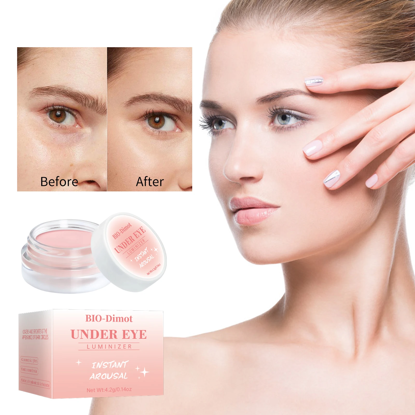 Under Eye Brightening Concealer Cream Hydrating Medium Correction Makeup for All Skin Types Conceal and Brighten Dark Circles