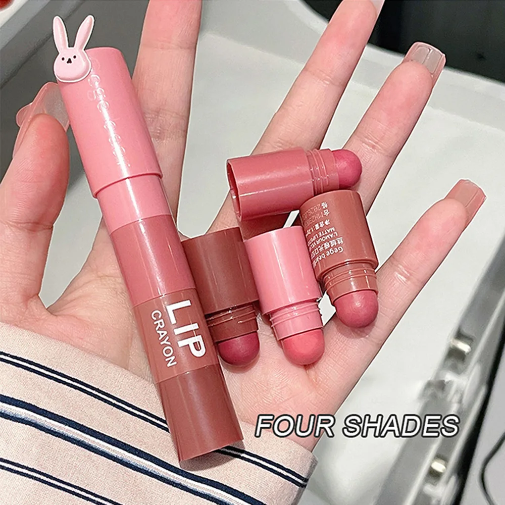 Gege Bear 4 in 1 Velvet Matte Crayon Lipstick Super Stay Makeup Pink Red Long Wear Waterpoof Non-Stick Cup Tiny Lip Stick - Image 3
